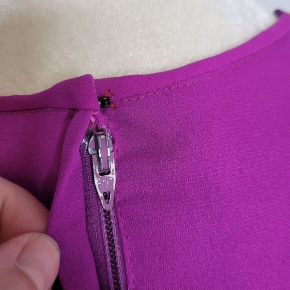 VINTAGE 70s blouse purple Urban Renewal peplum v-neck S - Picture 6 of 12